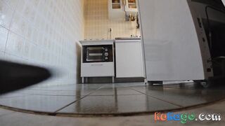 Big-Ass Brazilian Brunette in the Kitchen - Solo Webcam Show