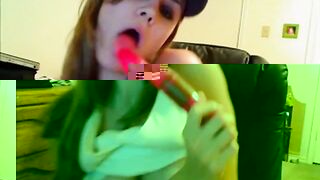 Pretty babysitter fucks her pussy with a vibrator on webcam