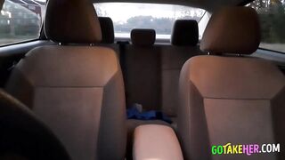 Big Tits Babe Thanks For The Ride With A Public Blowjob!