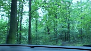 Milf can't wait to get home and masturbates on the road