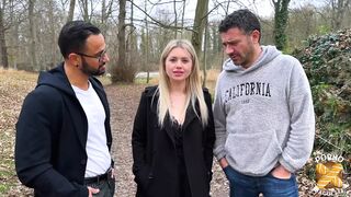 Georgia, Sexy Blonde, Gets Fucked by Two Cocks