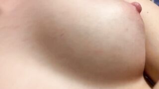 Cumshot on Her Nipples