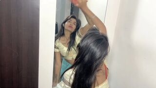 The landlord came in front of the maid and took off all the clothes