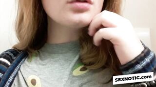 Big-Titted Blonde Babe Masturbates at Work