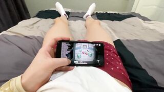 Big-titted stepmom jerks off her stepson while dad's away