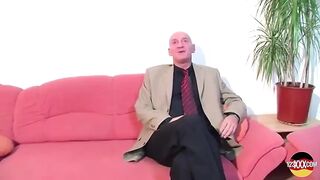 Blonde Lady From Germany Gets Her Fat Ass Sprayed with Sperm