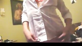 Webcam girl teases with white panties