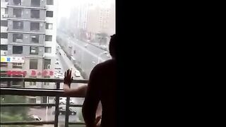 Asian Girl Shared at Open Window