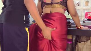 Indian desi aunty working on kitchen our husband wents to come sex with cumshot and hardcore sex in kitchen