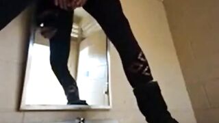 Big-Titted Mature Woman Masturbates with Dildo in Public
