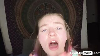 Smoking Weed Brunette Babe Counts Down to Cum
