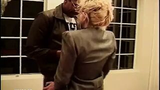 Black Man with Huge Dick Screw All Fuck Holes of a White MILF on the Pool Table