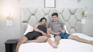 two Boys waiting for her girlfriends for sex foursome very hardfucking