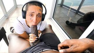 KingBBC - Gia Lovely - Beach balcony blowjob
