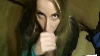 Cute coed interracial blowjob for her BBC