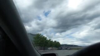 Fingering a teen's pussy in public for a ride.
