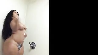 Big Black BBW Takes a Shower
