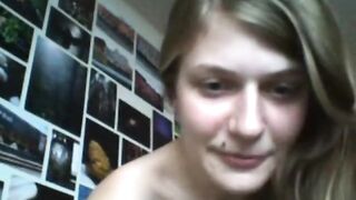 Blonde Teen Pleasures Herself with a Vibrator on Webcam