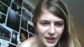 Blonde Teen Pleasures Herself with a Vibrator on Webcam