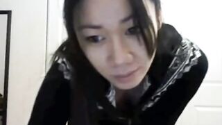 Nerdy Asian Girl's Striptease Dance