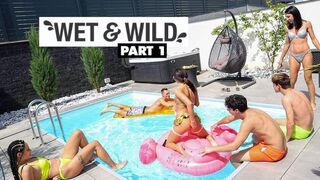 FamilyScrew - Mia Trejsi, Mini Mitzix, Linda Caprice - Wet & Wild Pool Party part 1
