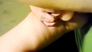 Busty MILF fucks her pussy with a dildo