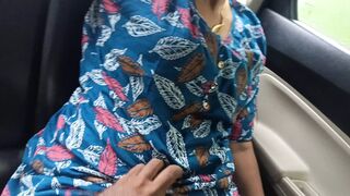 office girl enjoying roleplay romance in car