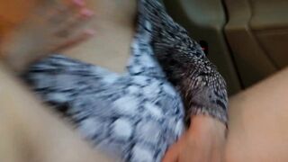 Milf can't wait to get home and masturbates on the road