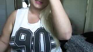 Blonde BBW MILF Teases on Webcam
