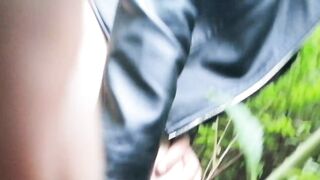 Leather-Jacketed Girl Gets Fucked Outdoors by a Big Cock
