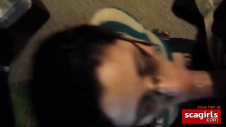 Sexy MILF in Glasses Sucks and Fucks - Amateur Brunette Blowjob