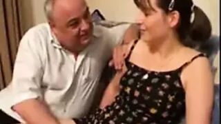 Three old perverted men and a young woman
