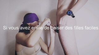 Super sexe oral avec une femme aux yeux bandes